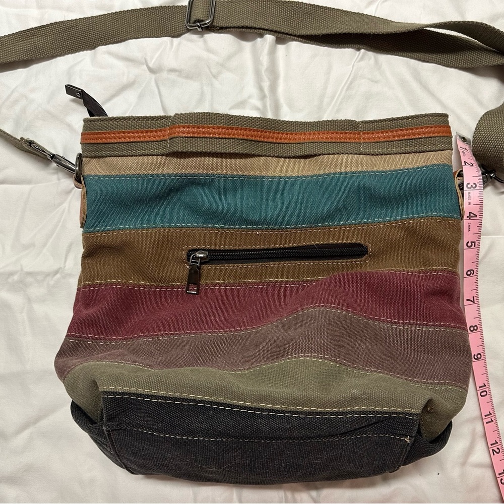 Retro Multicolor Striped Crossbody Bag